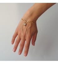 Gurmet Zincir Model Kilit Detaylı Gold Bileklik