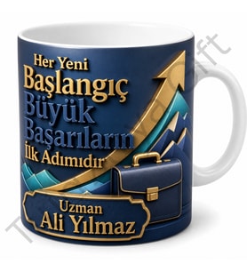 Yeni İşe Başlama Hediyesi Kişiye Özel Baskılı Kupa Bardak Motivasyon Hediyesi