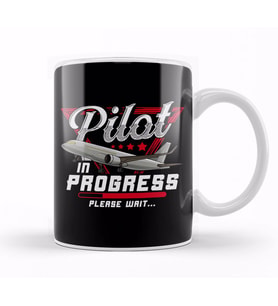 Pilot In Progress Please Wait Cute Future Airplane Kupa Bardak Porselen