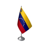 Masa Üstü Venezuella Bayrağı Krom Direk Masa Bayrak Seti
