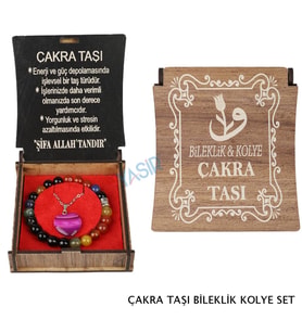 KUTULU KOLYE BİLEKLİK SETİ ÇAKRA TAŞI