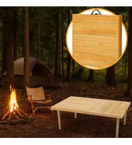 Lexroo Katlanır Kamp, Piknik ve Bahçe Masası 50x100 cm - Ham Naturel Renk