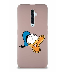 Oppo Reno 2Z Soft Premier Kapak Donald Duck-E Tasarımlı Silikon Kılıf - Pudra (Şeffaf)