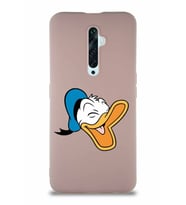Oppo Reno 2Z Soft Premier Kapak Donald Duck-E Tasarımlı Silikon Kılıf - Pudra (Şeffaf)
