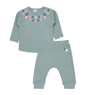 Civil Baby Çiçekler Baskılı 6-18 Ay Takım - Yeşil