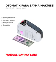Otomatik Para Sayma Makinesi – Hızlı ve Hatasız Banknot Sayıcı, Kompakt Taşınabilir Para Sayacı, Ev ve İş Yeri Kullanımı İçin (Doğal Beyaz)