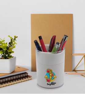 BK Gift Kişiye Özel Çapa Tasarımlı Beyaz Akrilik Kalemlik - Model 4