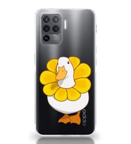 Oppo Reno 5 Lite Uyumlu Tatlı Ördek Desenli Şeffaf Telefon Kılıfı
