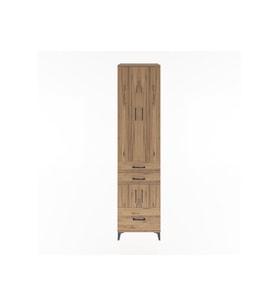 Hyperion Dolap 5 Raflı 3 Çekmeceli 4 Kapaklı 60x44x243 Çam-Çam