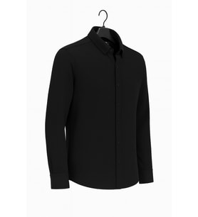 Gewer Uzun Kol Slim Fit İçi Polarlı Erkek Gömlek - 7440 (Siyah)