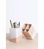 Masaüstü Ahşap Beyaz Modern Kalemlik