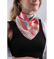 Çok Renkli Çizgi Desen Fular Bandana 55-55 cm KDNF20 (Karışık)