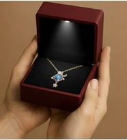 Işıklı Kutusunda Gezegen Kolye (Gold)