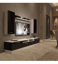 Decoraktiv Trendstyle 5220D Mdf Tv Ünitesi Tv Sehpası - Beyaz Siyah (Siyah - Beyaz)