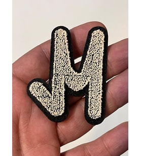 5X4 CM ÜTÜ İLE YAPIŞAN  M HARFİ KABARTMA APLİKE AARMA YAMA
