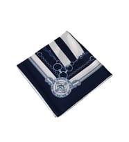 VESİ Eşarp Zincir Desenli Sport Twill Eşarp 120x120 cm (Lacivert-Beyaz)
