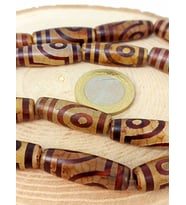 2 Göz Tibet Akik Taşı Silindir Kesim 10x30mm/adet (45798-1)