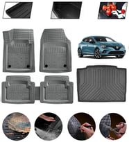 Renault Clio 5 2019-2023 Uyumlu Paspas Araca Özel Bagaj Havuzu MBS Gri