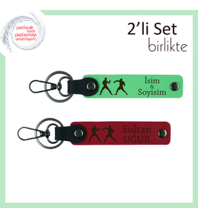 Sporcu Sevgiliye İlham Veren Hediye, Güç Temalı, Kişisel Yazılı Anahtarlık, Fıstık Yeşil-Kırmızı