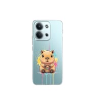 Xiaomi Redmi 15C 4G ile Uyumlu Splash Kapibara Tasarımlı Şeffaf Silikon Kılıf