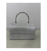 Gümüş Işıltılı Clutch Abiye Çanta