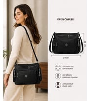 Kadın Çok Bölmeli Omuz & Çapraz Çanta 28×23 cm – Geniş Hacim, Günlük Kullanım