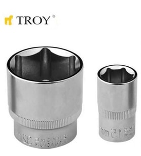 TROY 26193 1/2” Lokma (Ölçü 21mm-Çap 27,8-Uzunluk 38mm) (Metal)