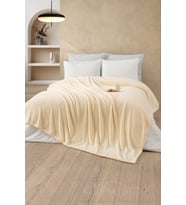 Panchy Canky Coperta Wellsoft Çift Kişilik Battaniye 180x200-200X220 (Krem)