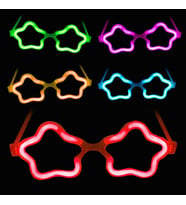 Yıldız Glow Gözlük - Yıldız Şekilli Glow Stick Gözlüğü - Glow Partisi Gözlük 12 Adet