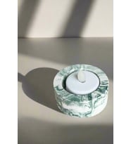 El Yapımı Mermer Desenli Yeşil Beton Tealight Mumluk  Minimal Dekoratif Mumluk 3 Adet