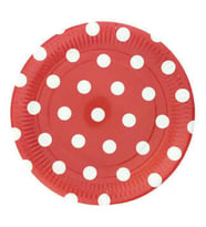 TABAK KARTON KIRMIZI PUANTİYELİ 23cm PK:8-