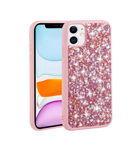 Apple iPhone 11 Kılıf Parlak Taşlı Tasarım Zore Linea Kılıf (Pembe)