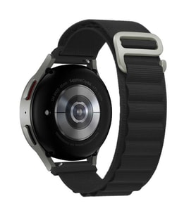 Huawei GT2 42mm 20mm Uyumlu Kordon Alpine Hasır Örgü Zore KRD-74 Kumaş Kayış (Siyah)