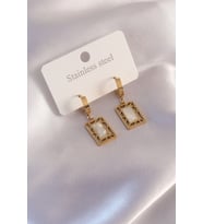 Çelik Gold Renk Kare Kadın Küpe 5886 - GLST7121-8921
