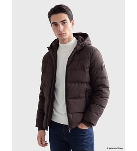 LCWAIKIKI Classic Kahverengi Regular Fit Kapüşonlu Erkek Şişme Mont