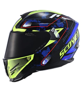 Motosiklet Double ve Güneş Vizörlü Full Face Kask Ce Motor Kaskı Galaxy