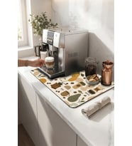Valerine Life Kahve Espresso Makinesi Matı 35x45cm Çaycı Pad Su Geçirmez Pear & Coffee