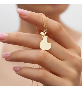 Kişiye Özel Armut Model Kolye 925K Gümüş (Gold)