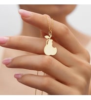 Kişiye Özel Armut Model Kolye 925K Gümüş (Gold)