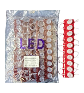 100 Adet 12 Volt 1.5 Watt Tek Lensli Kırmızı 3030 Led Modül IP65 1 Paket