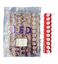 100 Adet 12 Volt 1.5 Watt Tek Lensli Kırmızı 3030 Led Modül IP65 1 Paket