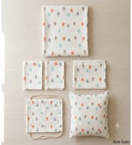 More Home Bebek Müslin Bez Battaniye Set 7 Parça Yıldız Desenli