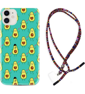 Apple iPhone 11 12 13 Mini Kılıf Boyun Asklı Rasta Silikon Oynayan Avokadolar 1770