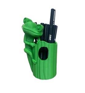 ÖZEL TASARIM BUKALEMUN KALEMLİK / DİŞ FIRÇALIK 3D BASKI (Yeşil)