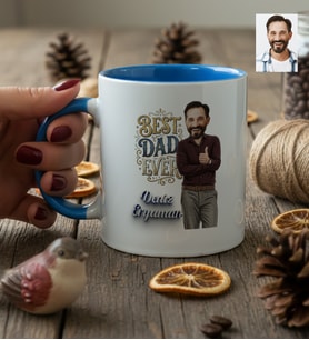 Kişiye Özel Karikatürlü Best Dad Ever Babaya Hediye Kupa Bardak Babalar Günü Hediyesi