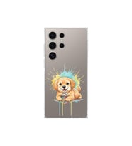 Samsung Galaxy S25 Ultra ile Uyumlu Splash Köpek Tasarımlı Şeffaf Silikon Kılıf