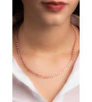 Parlak Zirkon Taşlı Rose Altın Kaplama Kadın Gümüş Kolye 925 Ayar