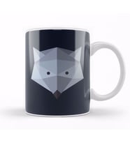 Geometric Animal Wolf Kupa Bardak Porselen