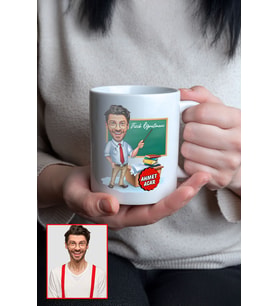 giftcrea Öğretmenler Günü’ne Özel Porselen Karikatür Kupa - Özelleştirilebilir Kupa Bardak (Model 1)