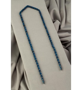 Hematit Doğal Taş Mat Mavi Fiyonk Kesim 4x4mm Dizi [AA]